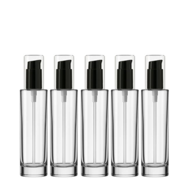 Frasco Luxo transparente com válvula dosadora preta - 30 ml (unidade ou kit)
