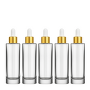 Frasco transparente com conta-gotas branco dourado - 30 ml — embalagem profissional para aromaterapia
