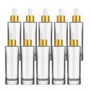 Frasco transparente com conta-gotas branco dourado - 30 ml em detalhe