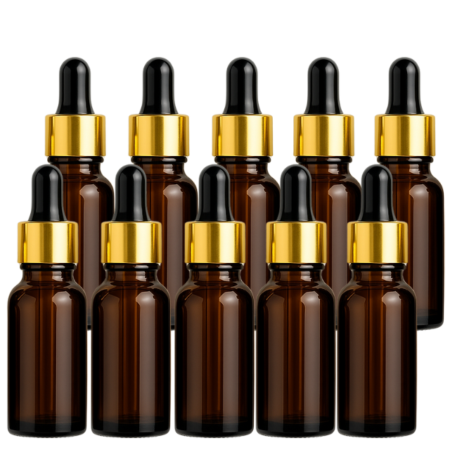 Frasco âmbar com conta-gotas dourado e bulbo preto - 15 ml (unitário ou kit)