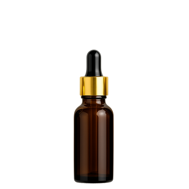 Frasco âmbar com conta-gotas dourado e bulbo preto - 20 ml (unitário ou kit)