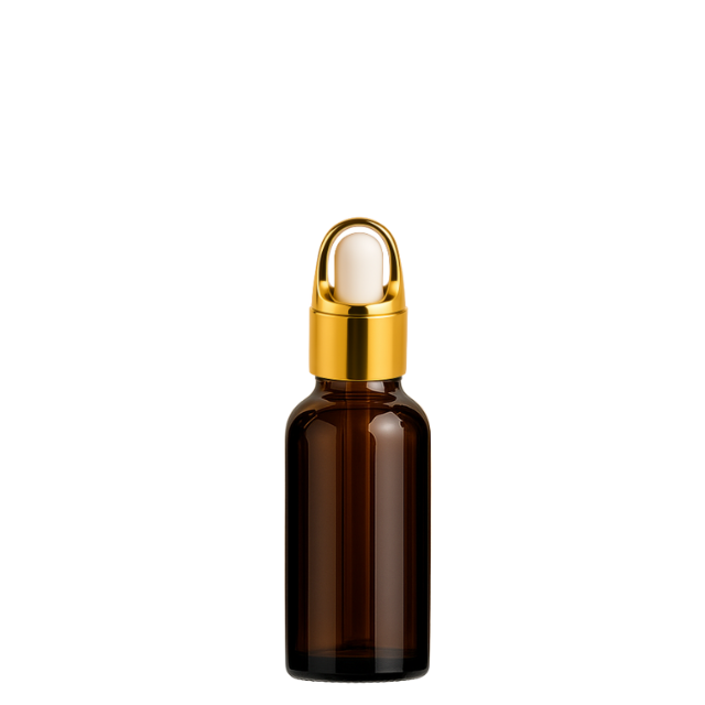 Frasco âmbar conta-gotas cesta dourado bulbo branco - 20 ml (Unidade ou kit)