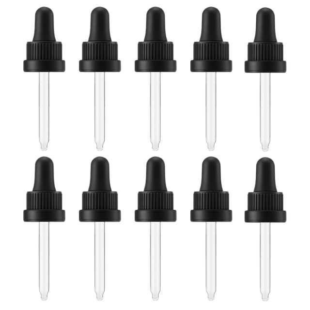 Pipeta de vidro PREMIUM - R18 (tampa preta e bulbo preto)