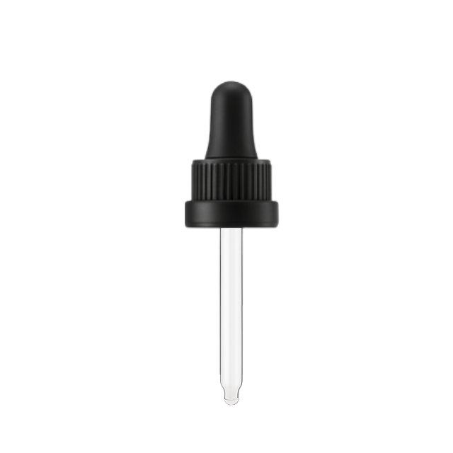 Pipeta de vidro PREMIUM - R18 (tampa preta e bulbo preto)