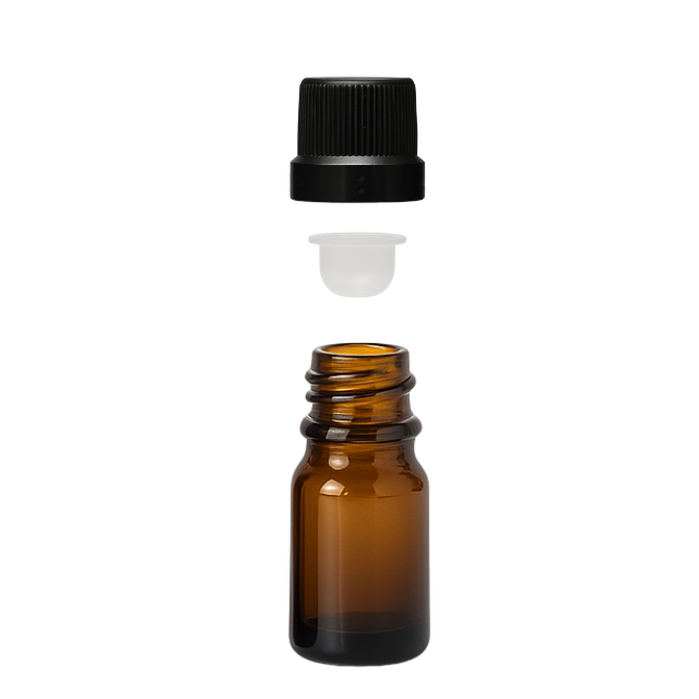 Frasco em vidro âmbar com batoque BOLHA - 5 ml (unidade ou kit)