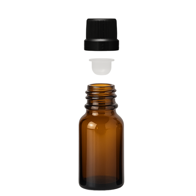 Frasco em vidro âmbar com batoque BOLHA - 15 ml (unidade ou kit)