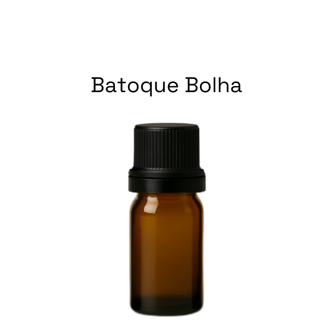 Frasco em vidro âmbar com batoque BOLHA - 5 ml (unidade ou kit)