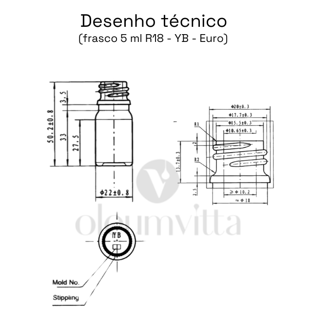 Frasco em vidro âmbar gotejador - 5 ml (unidade ou kit)