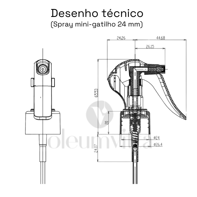 Válvula mini-gatilho spray R24 preta