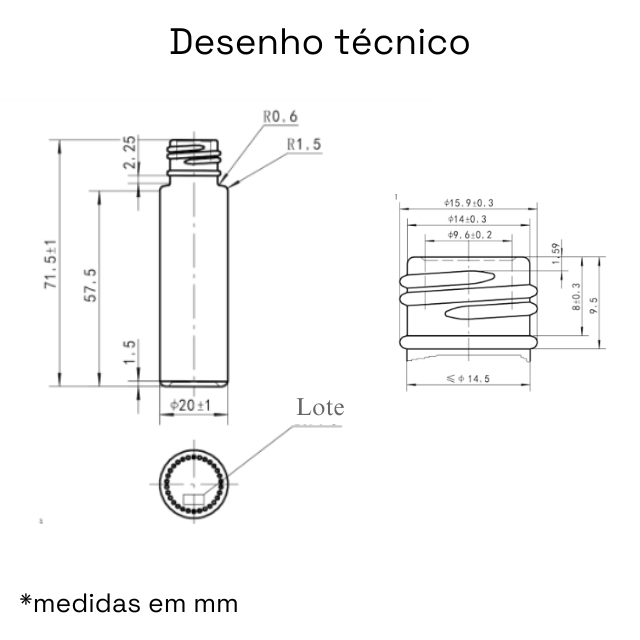 Frasco de vidro âmbar 10 ml - rollon PREMIUM Luxo (unidade ou kit)