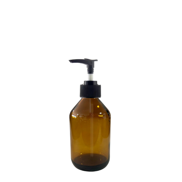 Frasco em vidro ambar com válvula PUMP - 100 mls (kit ou unidade)