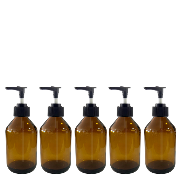 Frasco em vidro ambar com válvula PUMP - 100 mls (kit ou unidade)