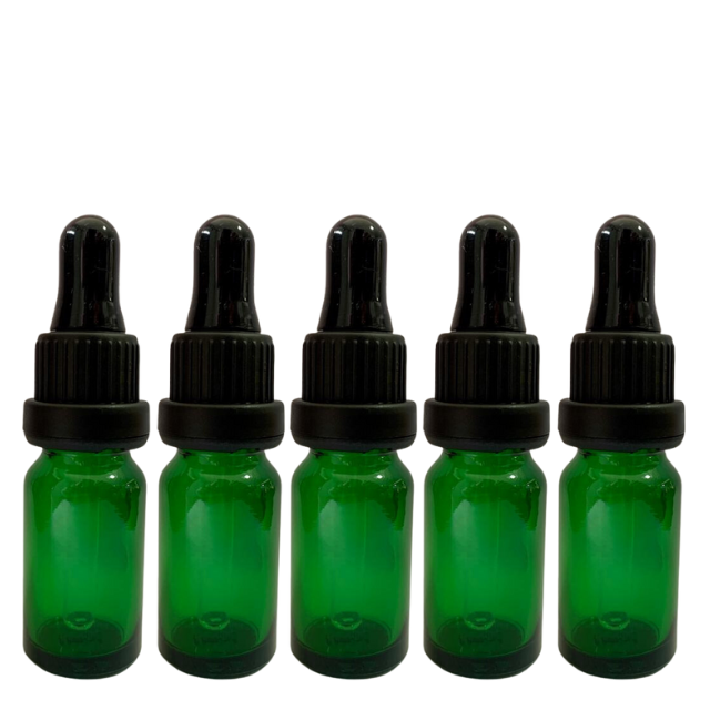 Frasco verde com conta-gotas PREMIUM - 10 ml (unitário ou kit)