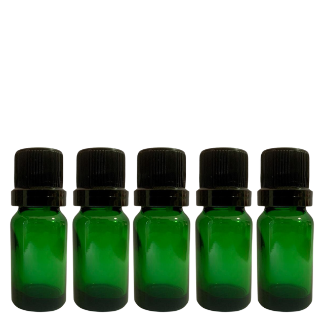 Frasco em vidro verde gotejador - 10 ml (unidade ou kit)