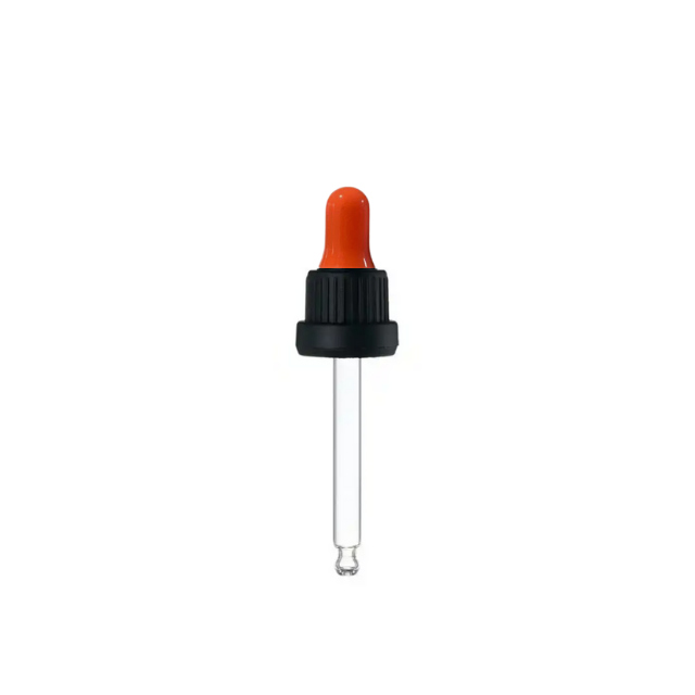 Pipeta de vidro - R18 (tampa preta e bulbo laranja)