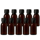 Frasco em PET âmbar com tampa preta com lacre - 60 ml (kit ou unidade)