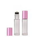 Frasco 10 ml rollon Premium cristal tampas coloridas