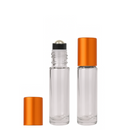 Frasco 10 ml rollon Premium cristal tampas coloridas