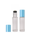 Frasco 10 ml rollon Premium cristal tampas coloridas