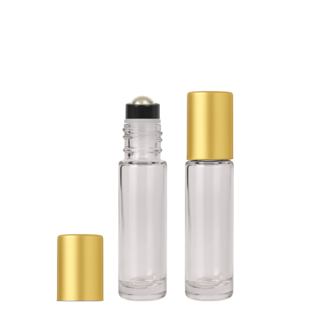 Frasco 10 ml rollon Premium cristal tampas coloridas
