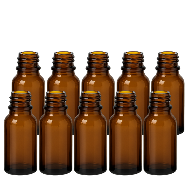 Frasco vidro âmbar sem tampa - 15 ml