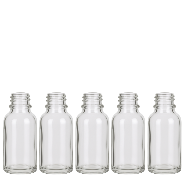 Frasco vidro transparente sem tampa - 30 ml