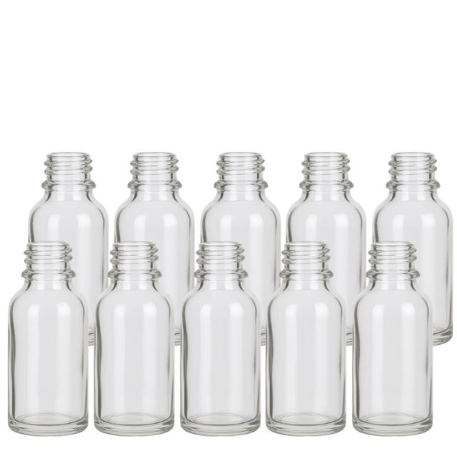 Frasco vidro transparente sem tampa - 30 ml