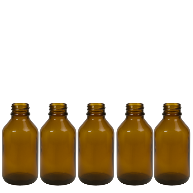 Frasco vidro âmbar sem tampa - 100 ml (kit ou unidade)