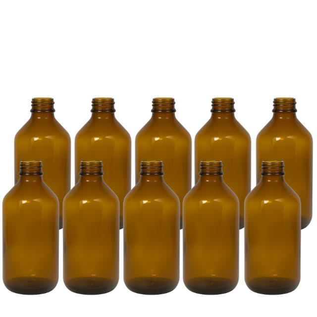 Frasco vidro âmbar sem tampa - 200 ml (kit)
