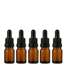 Frasco âmbar com conta-gotas PREMIUM - 5 ml (unitário ou kit) - Preto ou Branco