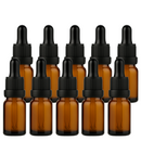 Frasco âmbar com conta-gotas PREMIUM GRADUADO - 10 ml (unitário ou kit) - Preto / Branco / Verde