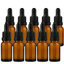 Frasco âmbar com conta-gotas PREMIUM GRADUADO R18 - 15 ml (unitário ou kit) - Preto / Branco / Verde