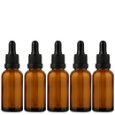 Frasco âmbar com conta-gotas PREMIUM R18 - 30 ml (unitário ou kit) - Preto ou Branco