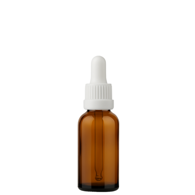 Frasco âmbar com conta-gotas PREMIUM GRADUADO R18 - 30 ml (unitário ou kit) - Preto / Branco / Verde