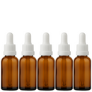 Frasco âmbar com conta-gotas PREMIUM R18 - 30 ml (unitário ou kit) - Preto ou Branco