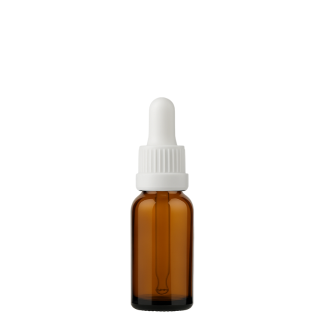 Frasco âmbar com conta-gotas PREMIUM - 20 ml (unitário ou kit) - Preto ou Branco