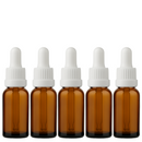 Frasco âmbar com conta-gotas PREMIUM R18 - 20 ml (unitário ou kit) - Preto ou Branco