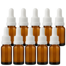 Frasco âmbar com conta-gotas PREMIUM GRADUADO R18 - 20 ml (unitário ou kit) - Preto / Branco / Verde