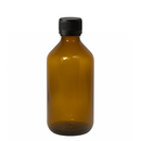 Frasco em vidro âmbar com tampa lacre e batoque bolha R24 - 200 ml