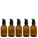 Frasco em vidro ambar com válvula pump PREMIUM R24 - 100 ml