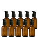 Frasco em vidro ambar com válvula pump PREMIUM R24 - 60 ml