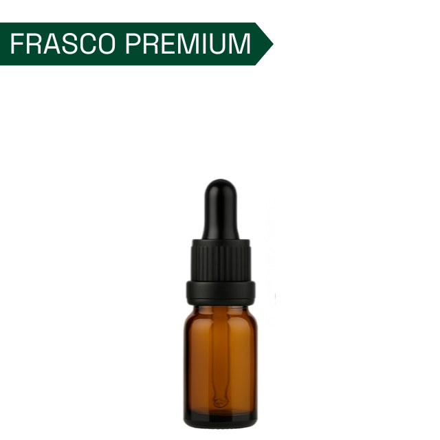 Frasco âmbar com conta-gotas PREMIUM - 10 ml (unitário ou kit) - Preto ou Branco