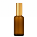 Frasco âmbar com válvula spray dourada R18 - 50 ml (unidade ou kit)