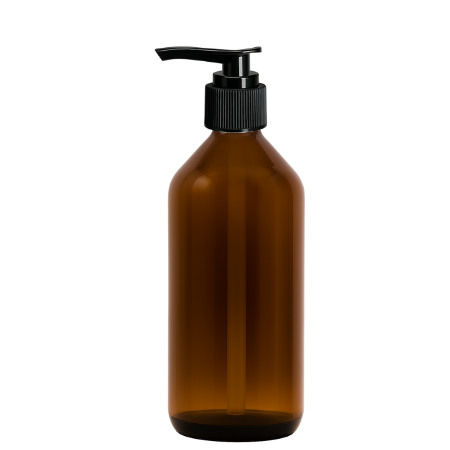 Frasco em vidro ambar com válvula PUMP - 200 ml