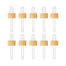 Pipeta de vidro - R18 (tampa textura madeira e bulbo branco) - kit com 10