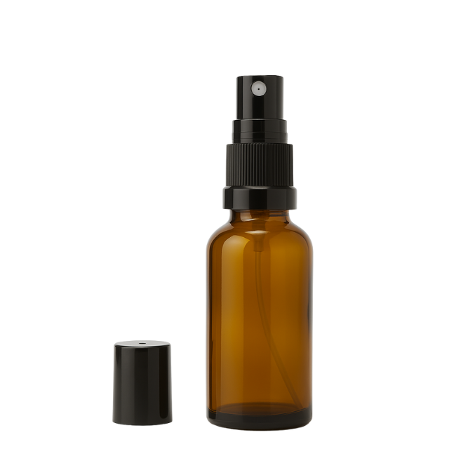 Frasco em vidro âmbar com válvula spray - 30 ml (unidade ou kit)