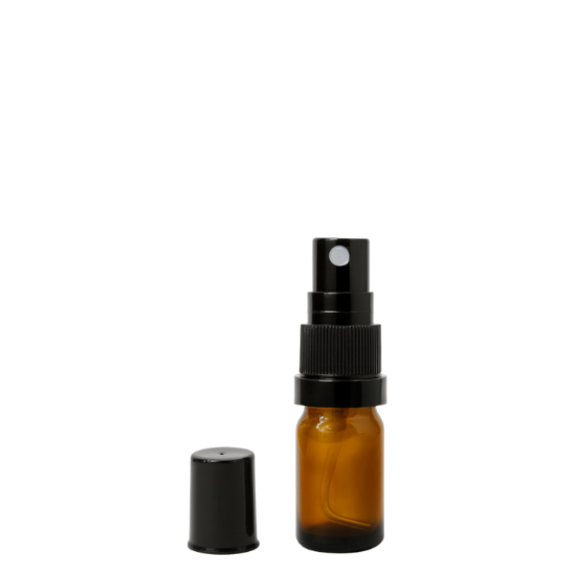 Frasco em vidro âmbar com válvula spray - 10 ml (unidade ou kit)