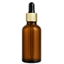 Frasco âmbar com conta-gotas dourado e bulbo preto R18 - 50 ml (unitário ou kit)