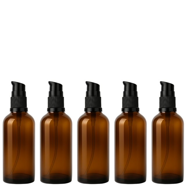 Frasco em vidro âmbar com válvula dosadora - 100 ml (unidade ou kit)