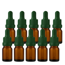 Frasco âmbar com conta-gotas PREMIUM - 5 ml (unitário ou kit) - Preto / Branco / Verde